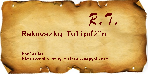 Rakovszky Tulipán névjegykártya